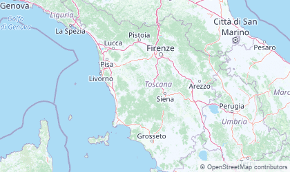Mapa da Toscana