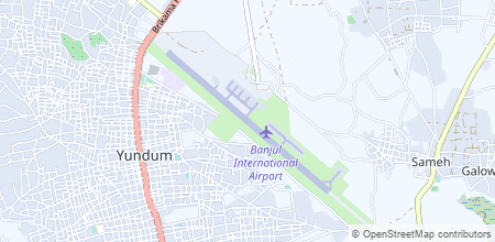 Banjul International Airport no mapa