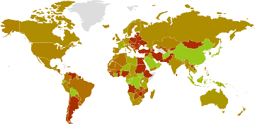 Taxas de inflação por país