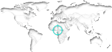em Camarões no mapa do mundo