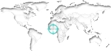 em Gana no mapa do mundo