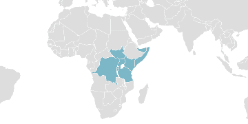 Mapa mundial dos países membros: Comunidade da África Oriental