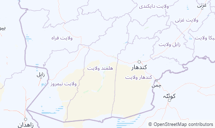 Mapa da Afeganistão Sudoeste