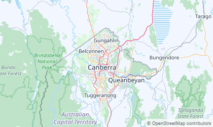 Mapa da Território da Capital Australiana