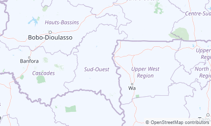 Mapa da Burkina Faso Sudoeste