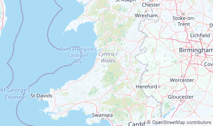 Mapa da País de Gales