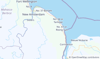 Mapa da Berbice-Corentyne Oriental
