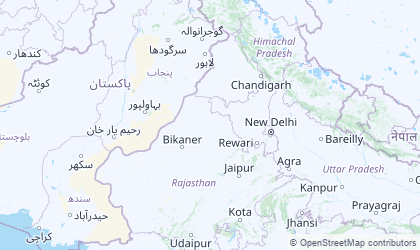 Mapa da Índia Norte