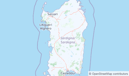 Mapa da Sardenha