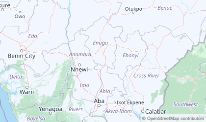 Mapa da Nigéria Sudeste