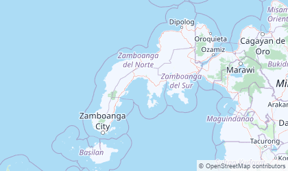 Mapa da Península de Zamboanga