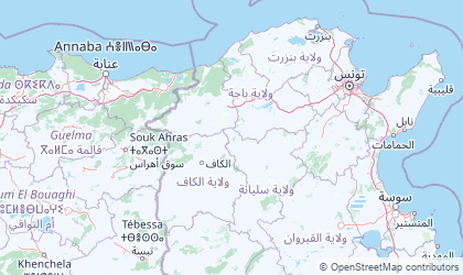 Mapa da Tunísia Noroeste