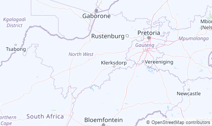 Mapa da África do Sul Noroeste