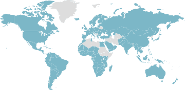 Mapa mundial dos países membros: OMC - Organização Mundial do Comércio