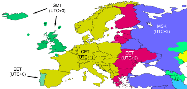 Olá, veja este mapa de fusos horários proposto para a europa e se concorda  ou não que o UTC-1 é usado em Portugal : r/portugal