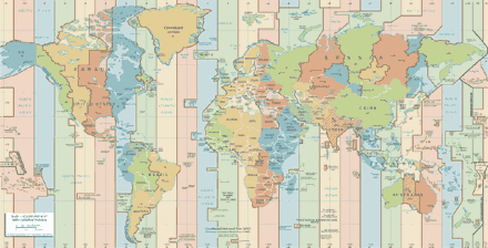 Mapa mundial dos fusos horários
